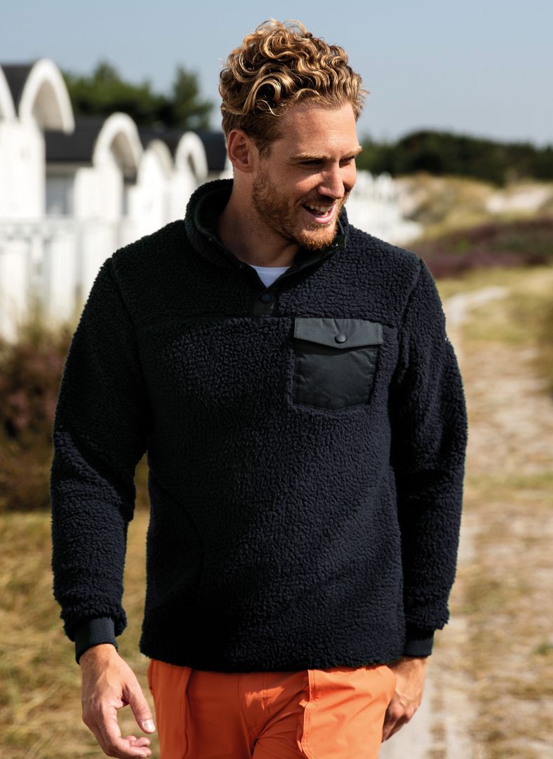 Pelle P Sherpa Sweater Dk Navy Blue Salcombe Boatstore