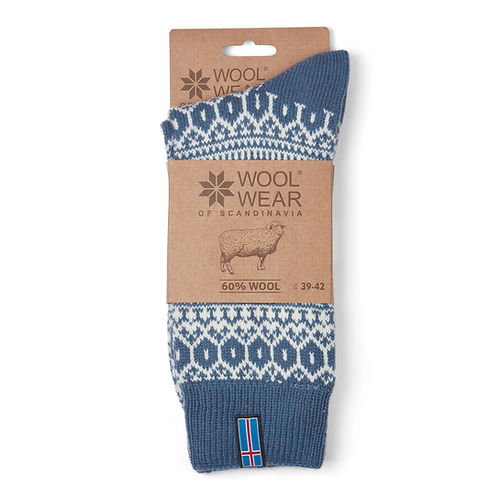 Norwegian Wool Socks - Icelander Light Blue