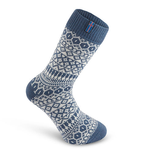 Norwegian Wool Socks - Icelander Light Blue