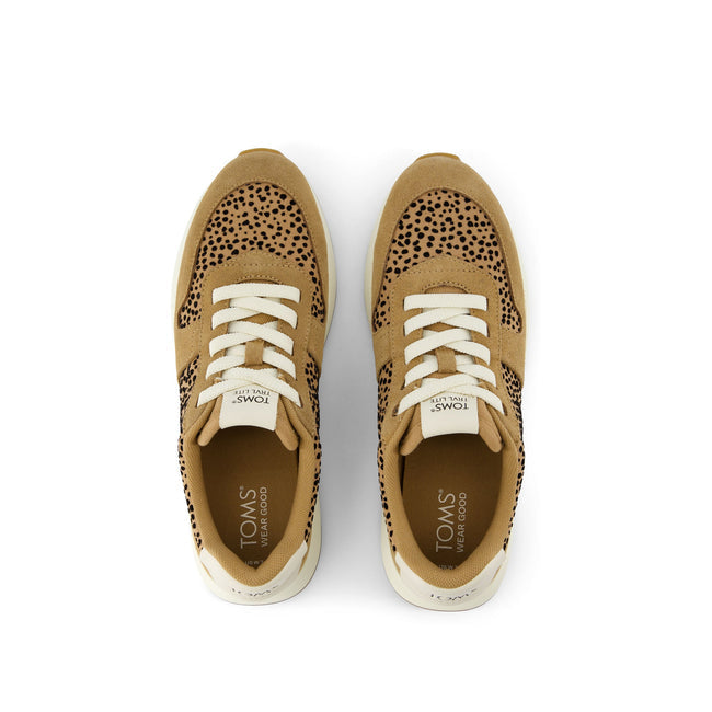 Toms TRVL LITE Retro Trainer - Water repellent Tan Mini Cheetah