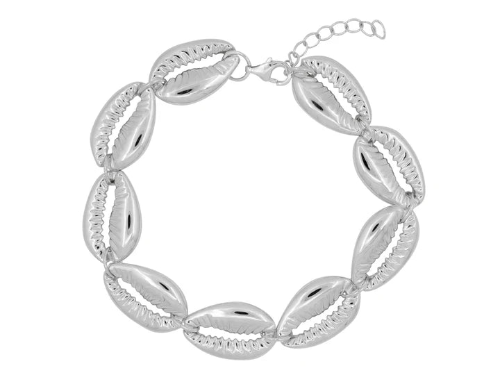 Harbour Silver Cowrie Shell Bracelet - Sterling Sliver