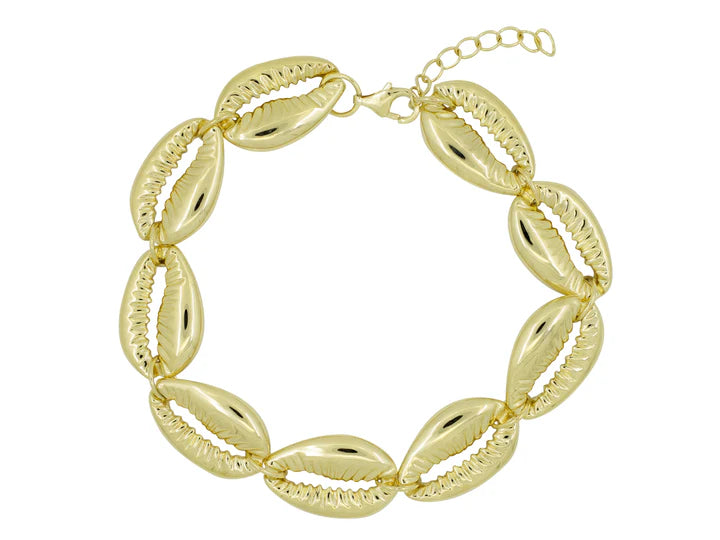 Harbour Silver Cowrie Shell Bracelet - Gold Plated