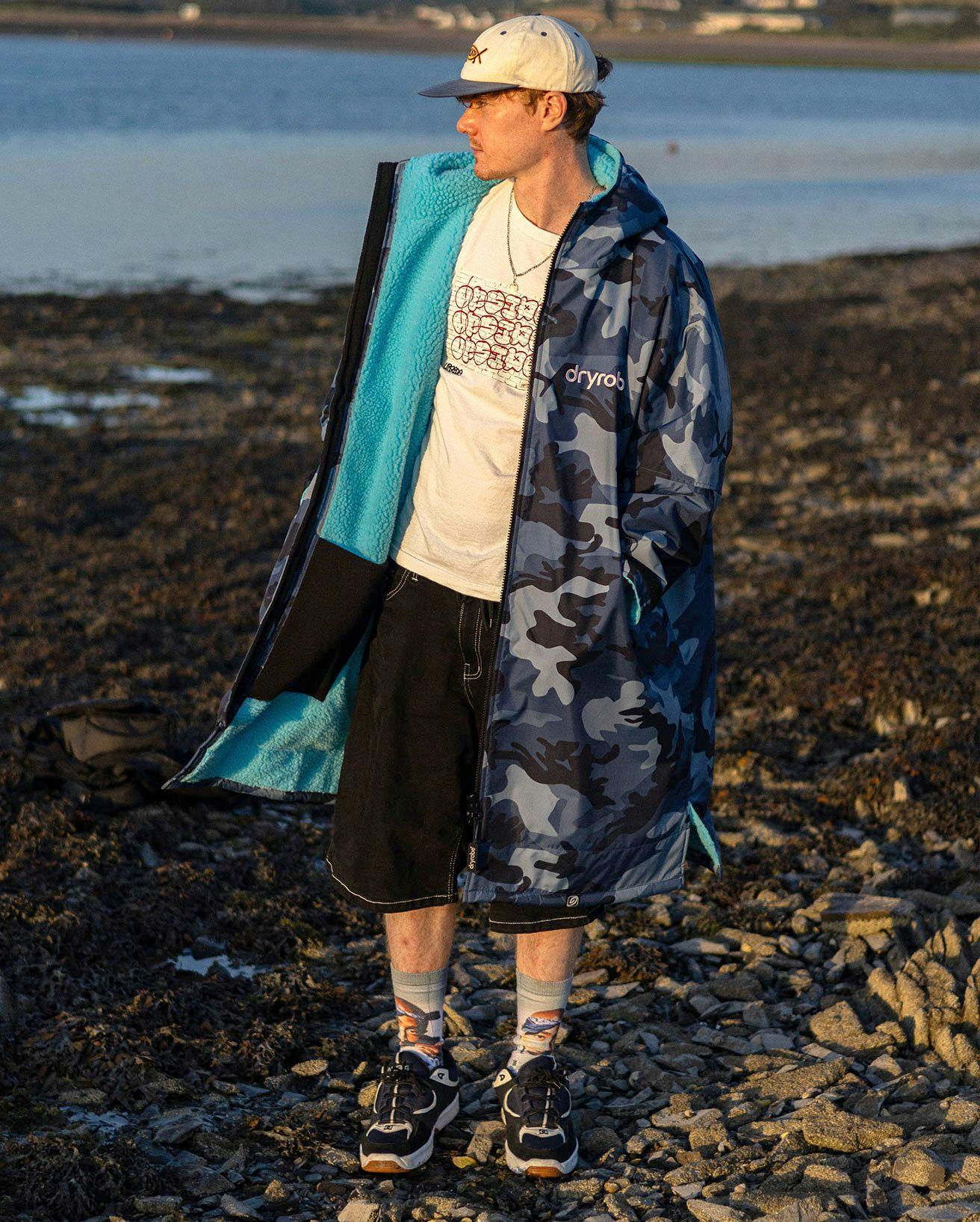 dryrobe Advance Long Sleeve - Blue Camo/Blue