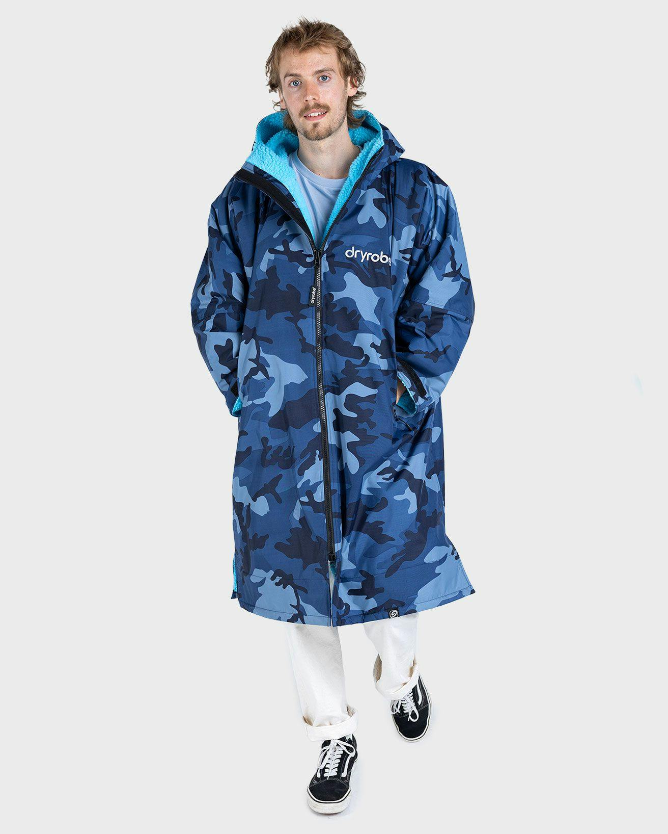 dryrobe Advance Long Sleeve - Blue Camo/Blue