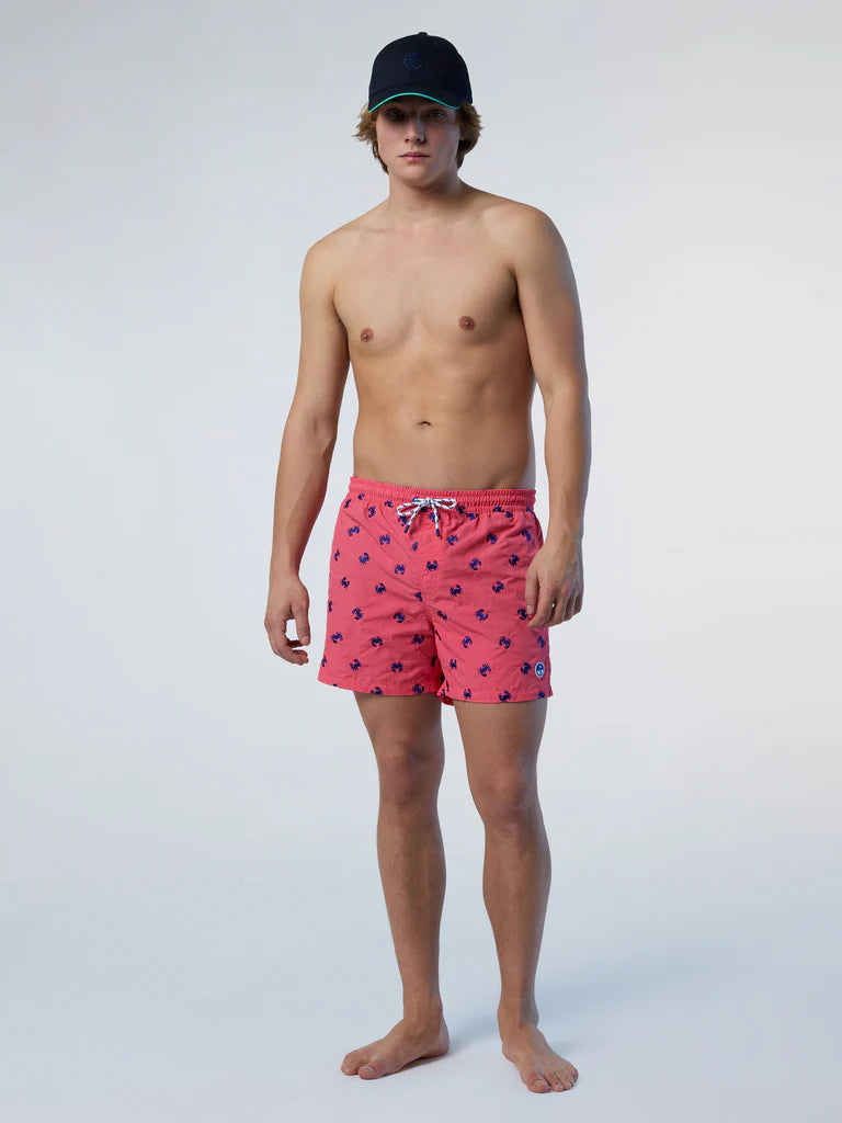 North Sails Basic Volley Beach Shorts - Coral Crab