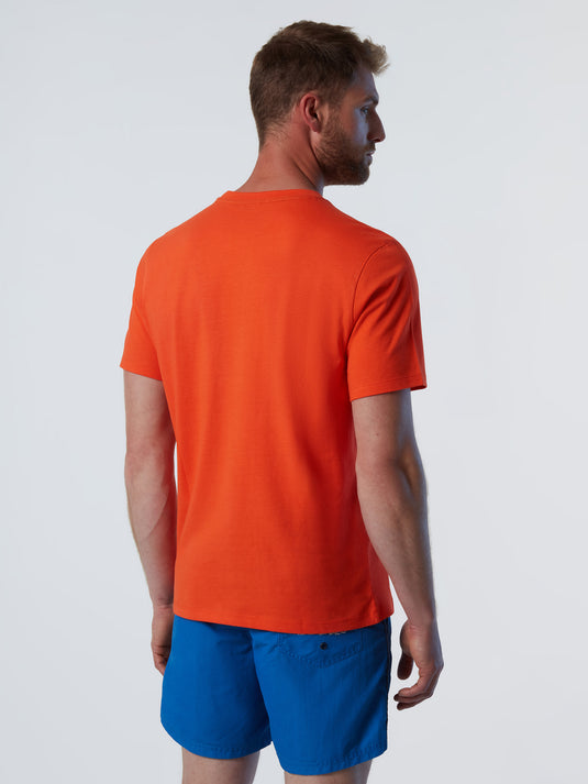 North Sails T-Shirt Line Print - Flame Orange