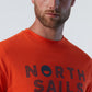 North Sails T-Shirt Line Print - Flame Orange