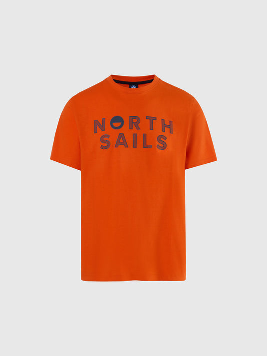 North Sails T-Shirt Line Print - Flame Orange