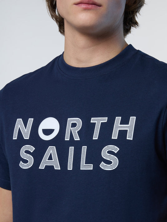 North Sails T-Shirt Line Print - Navy Blue