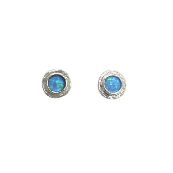 Harbour Silver Round Opalite Studs