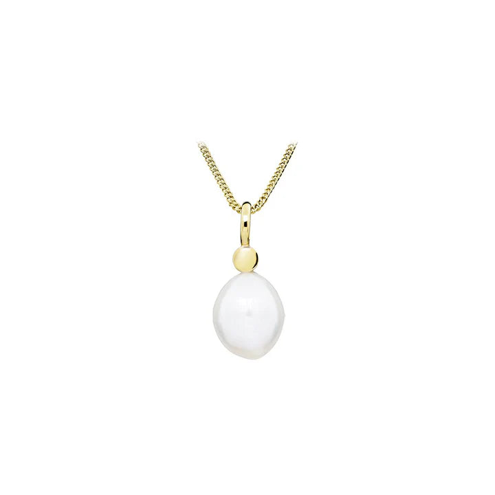 Harbour Silver Gold Plated Baroque Pearl Pendant