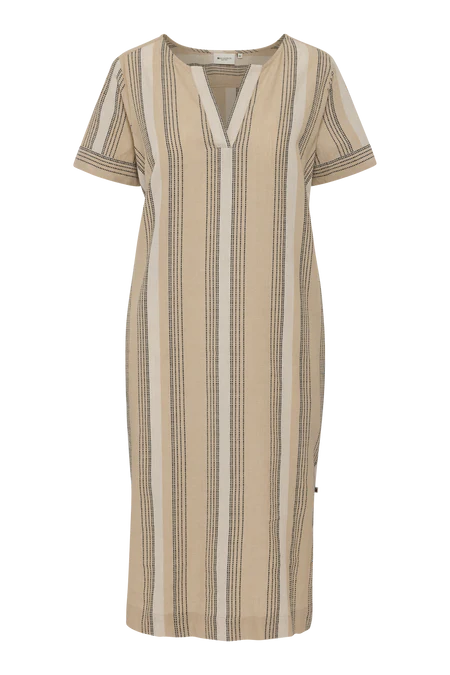 Red Green Disa Dress - Light Sand Stripe