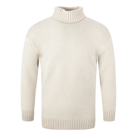 J M Cooper Merino Submariner Jumper - Ecru