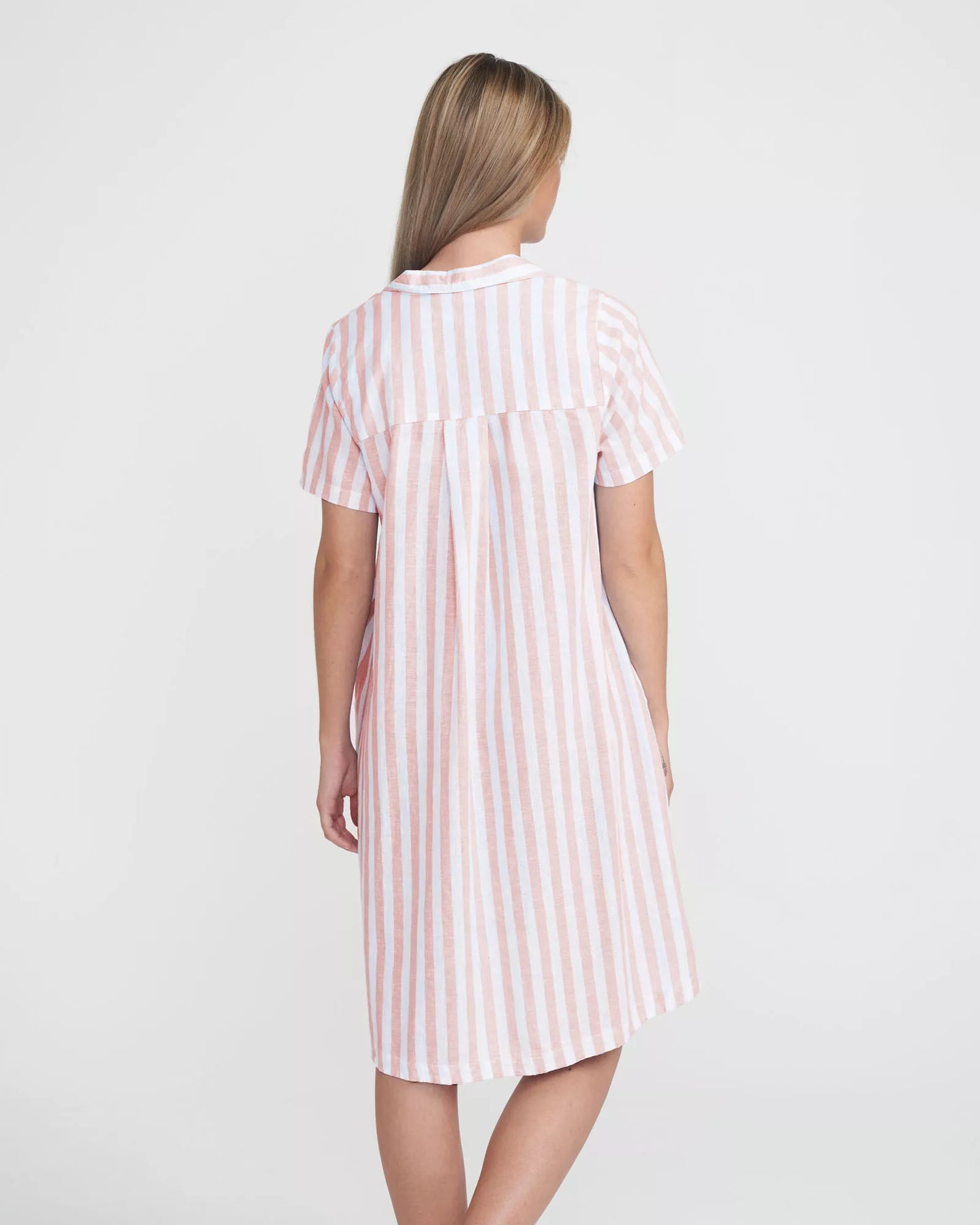 Holebrook Marina Tunic Dress - Pale Apricot/White