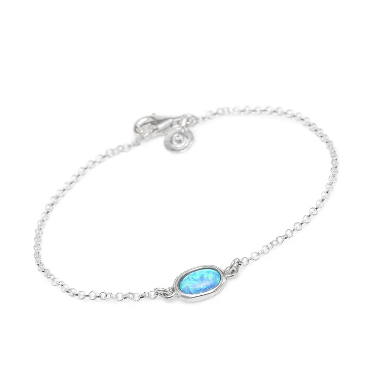 Harbour Silver Oval Opalite Simple Bracelet