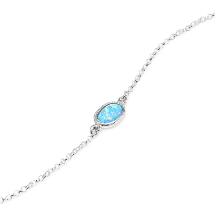 Harbour Silver Oval Opalite Simple Bracelet