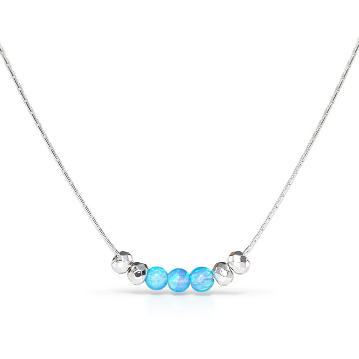 Harbour Silver Delicate Opalite Bead Necklace