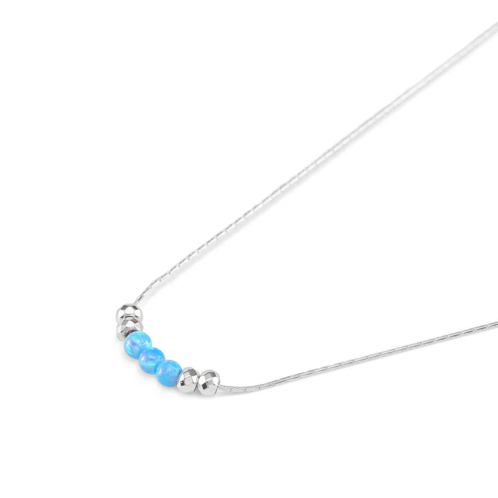 Harbour Silver Delicate Opalite Bead Necklace