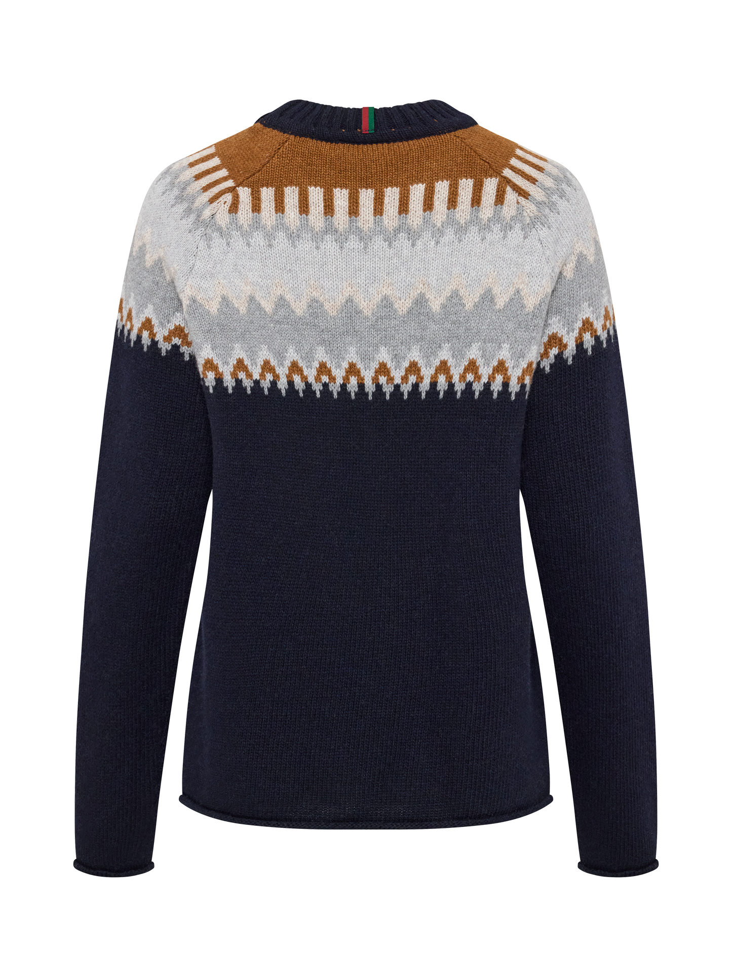 Red Green Jade Knit - Dark Navy Pattern