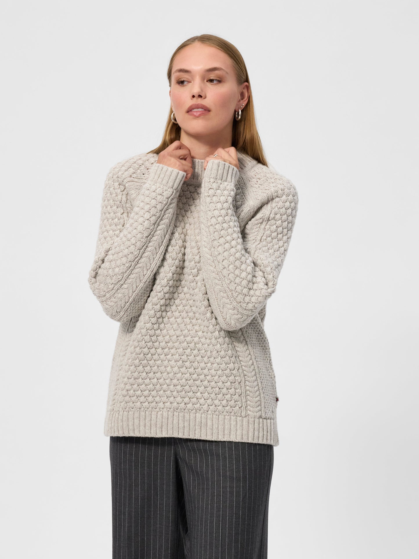 Red Green Jamile Bobble Knit - Off White Melange