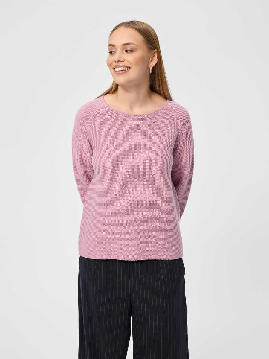 Red Green Julia Knit - Pale Pink Melange