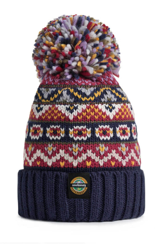 Swimzi Super Bobble - Midnight Blue Traditional Fairisle Knit