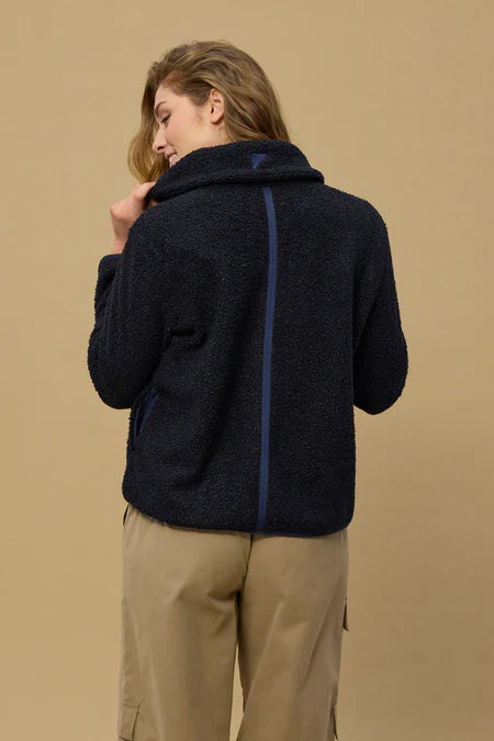 Red Green Saceline Fleece - Dark Navy