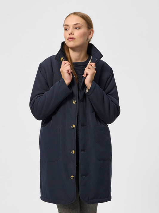 Red Green Stacia Reversible Coat - Dark Navy