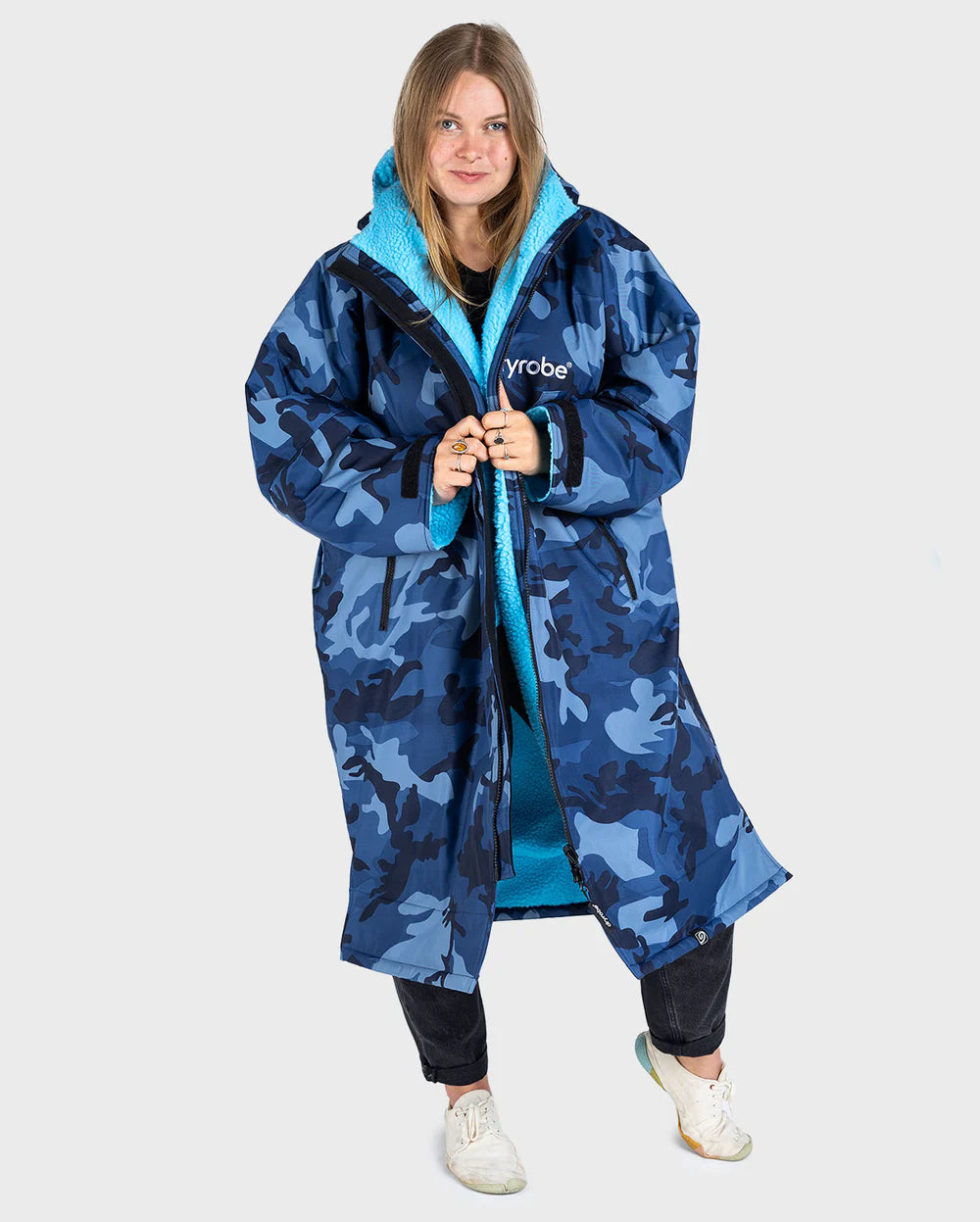 dryrobe Advance Long Sleeve - Blue Camo/Blue