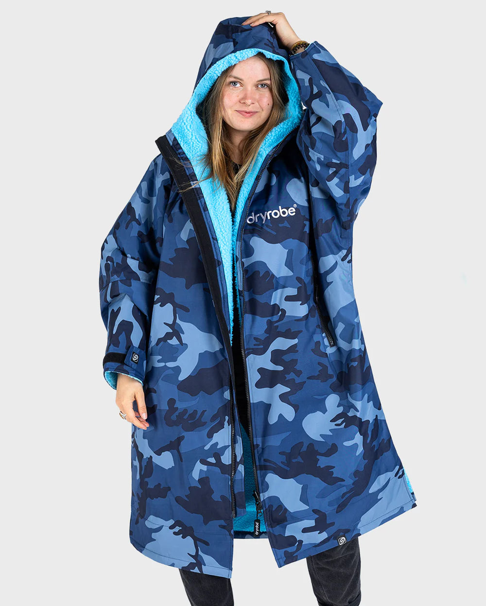 dryrobe Advance Long Sleeve - Blue Camo/Blue