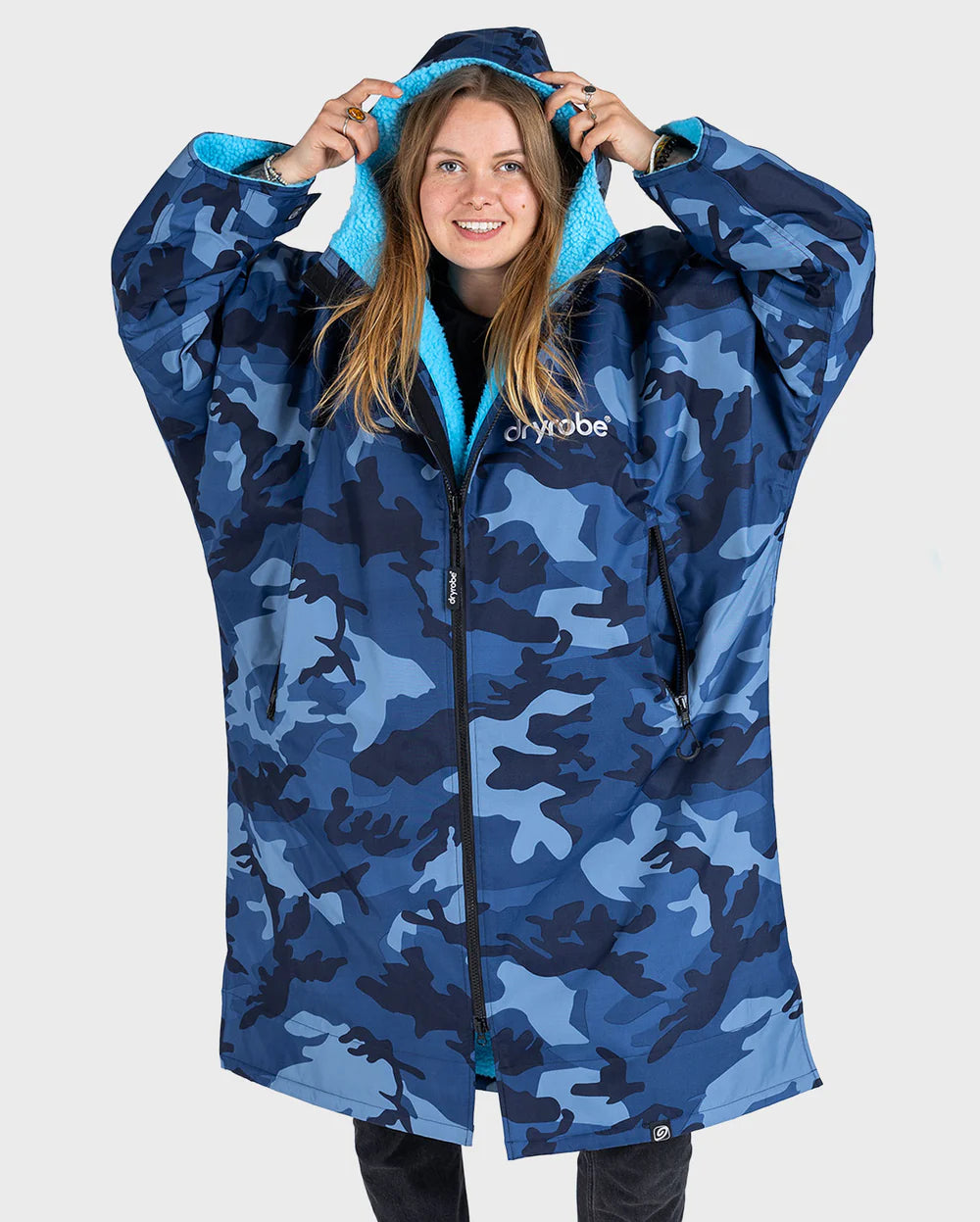 dryrobe Advance Long Sleeve - Blue Camo/Blue