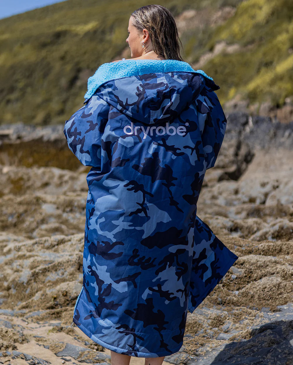 dryrobe Advance Long Sleeve - Blue Camo/Blue