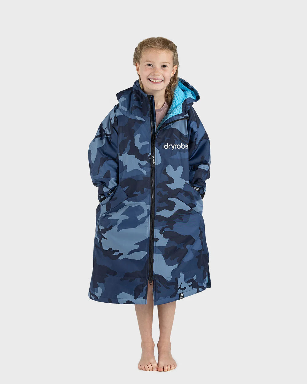 dryrobe Advance Kids Long Sleeve - Blue Camo/Blue