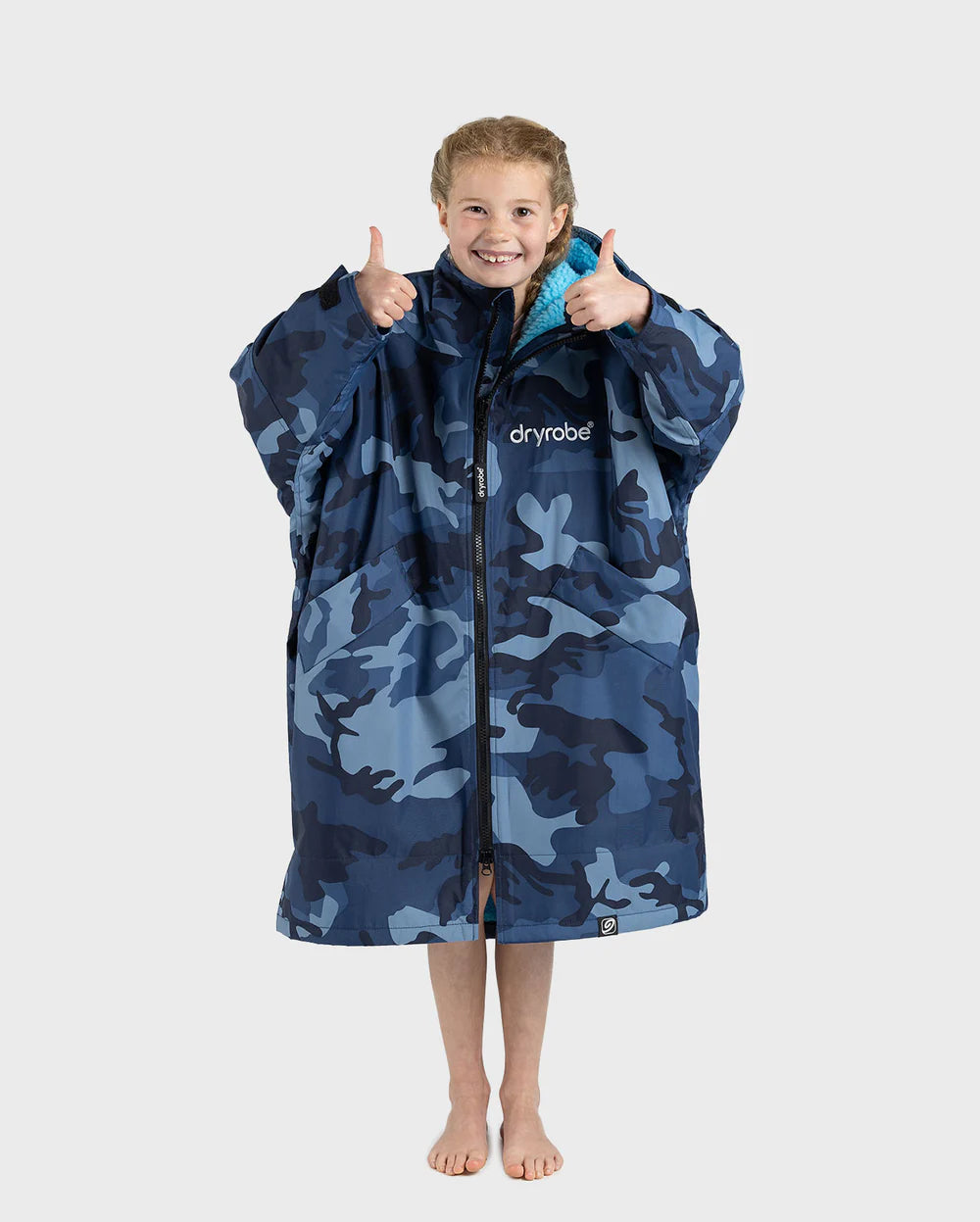 dryrobe Advance Kids Long Sleeve - Blue Camo/Blue