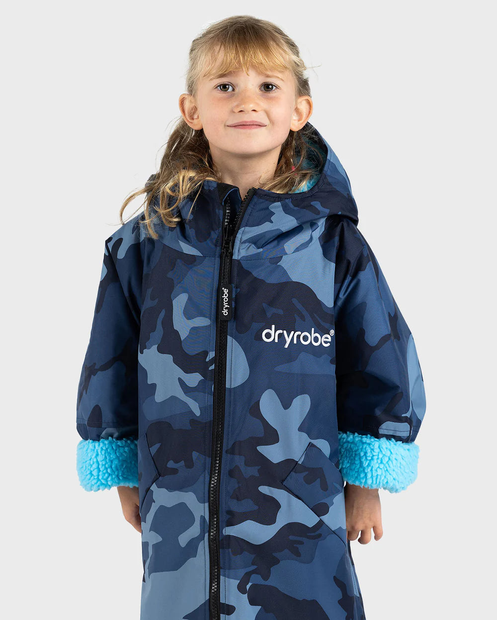 dryrobe Advance Kids Long Sleeve - Blue Camo/Blue