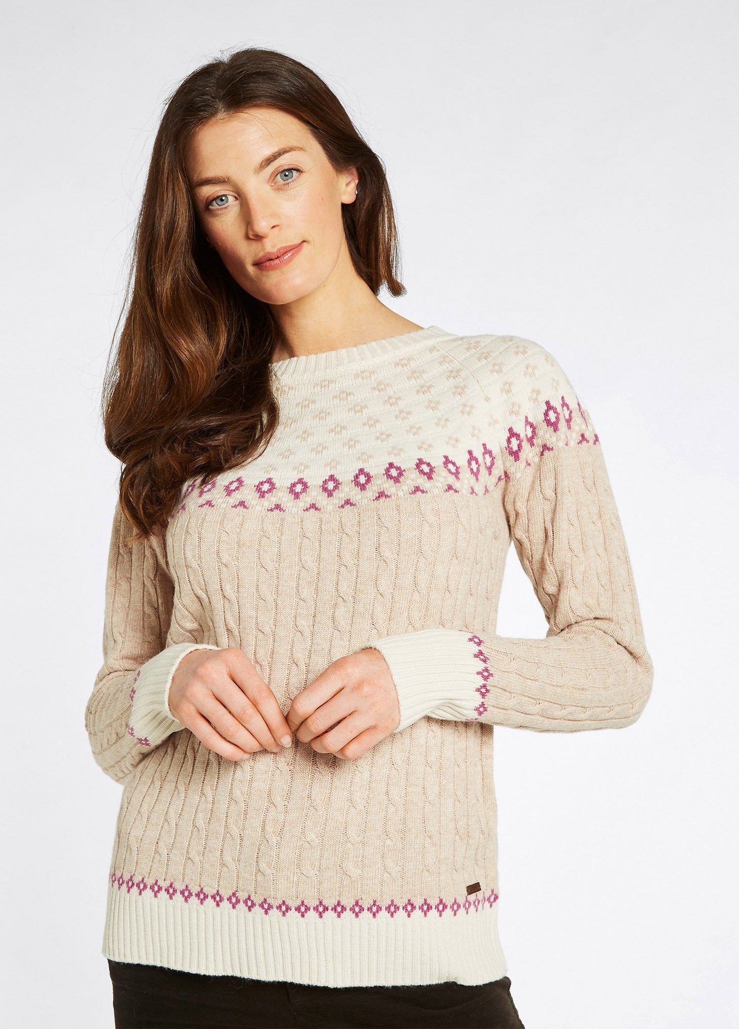 Dubarry Thornfield Womens Fair Isle Knit - Oat