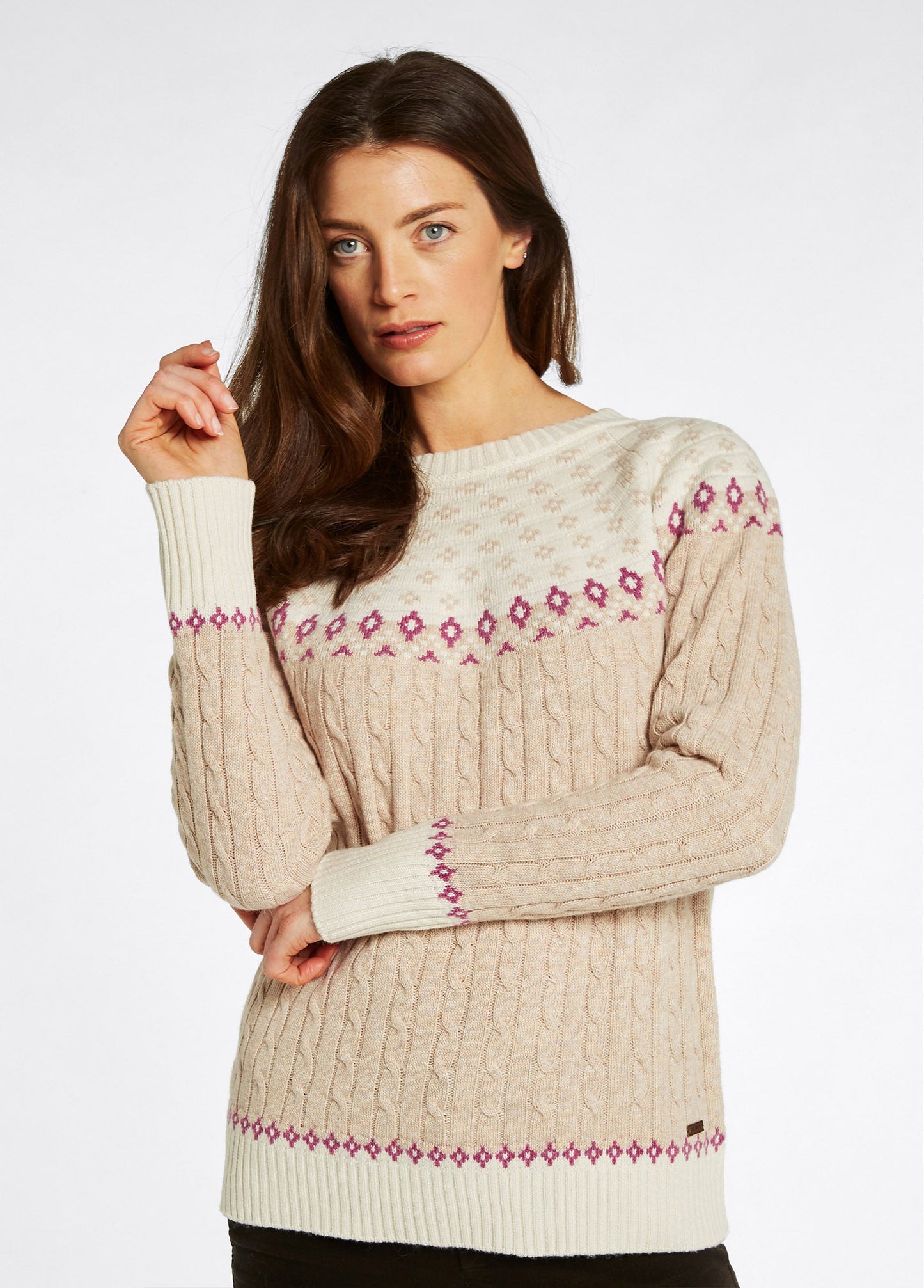 Dubarry Thornfield Womens Fair Isle Knit - Oat