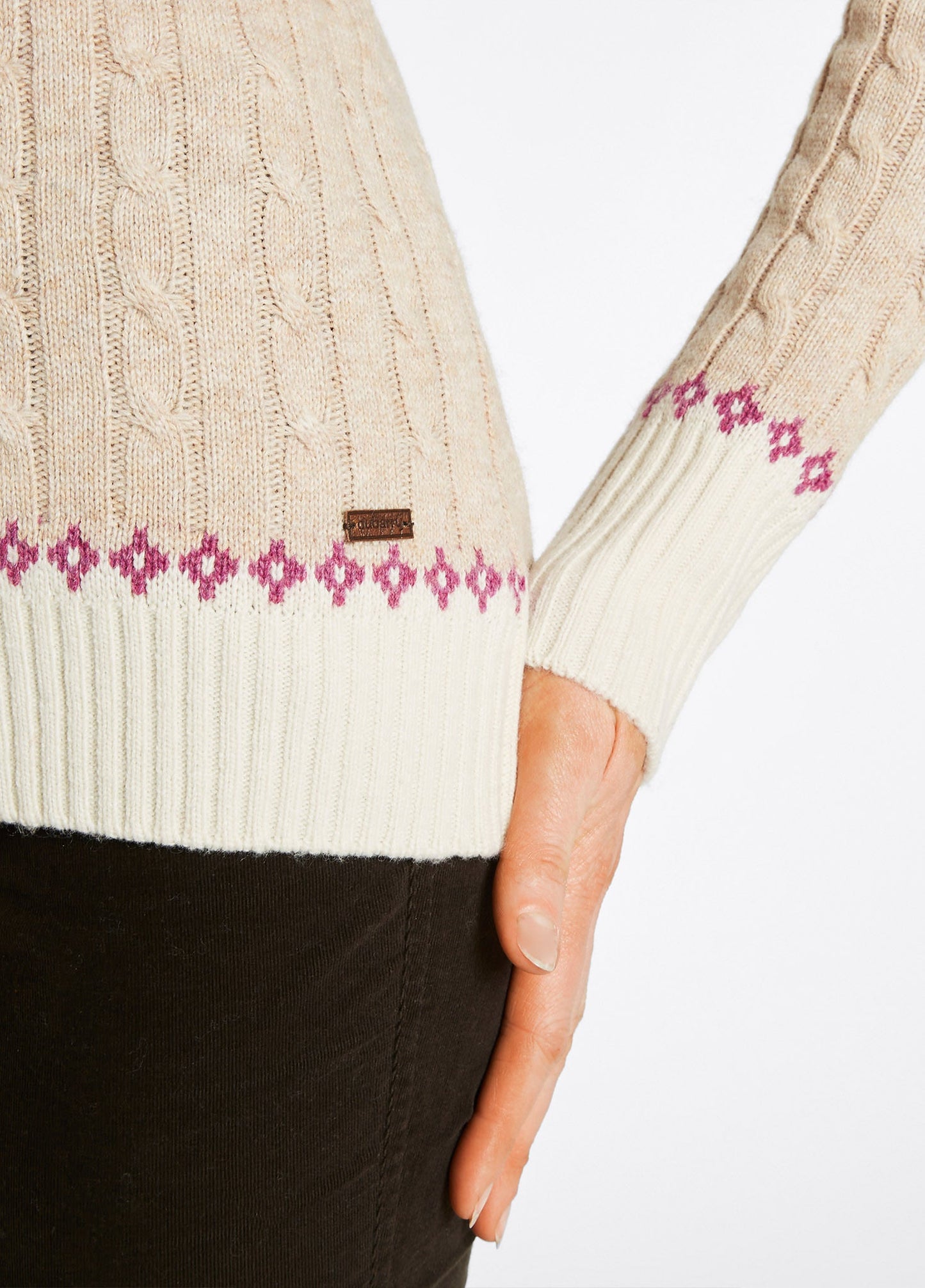 Dubarry Thornfield Womens Fair Isle Knit - Oat