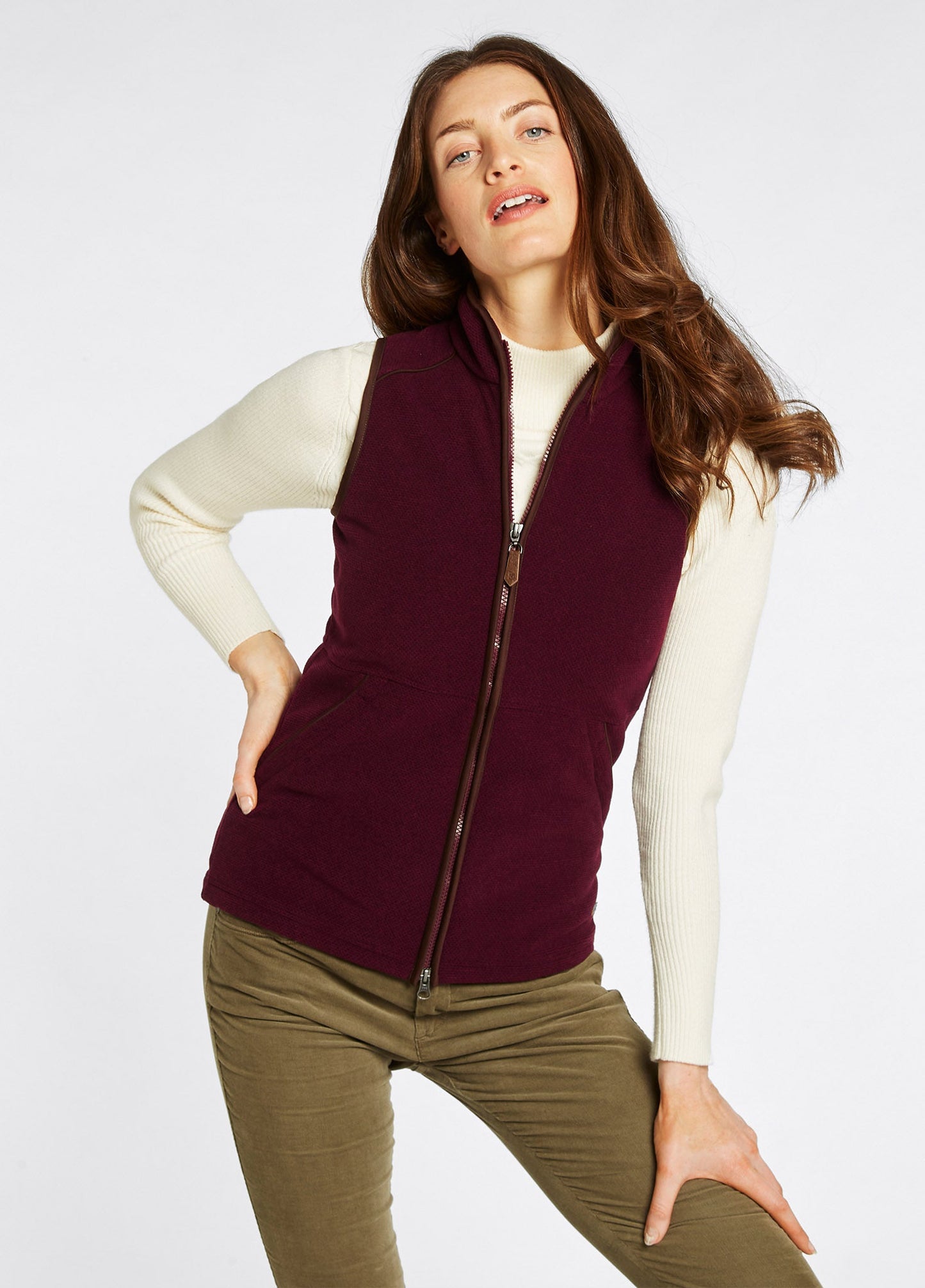 Dubarry Carbury Womens Fleece Gilet - Ox Blood