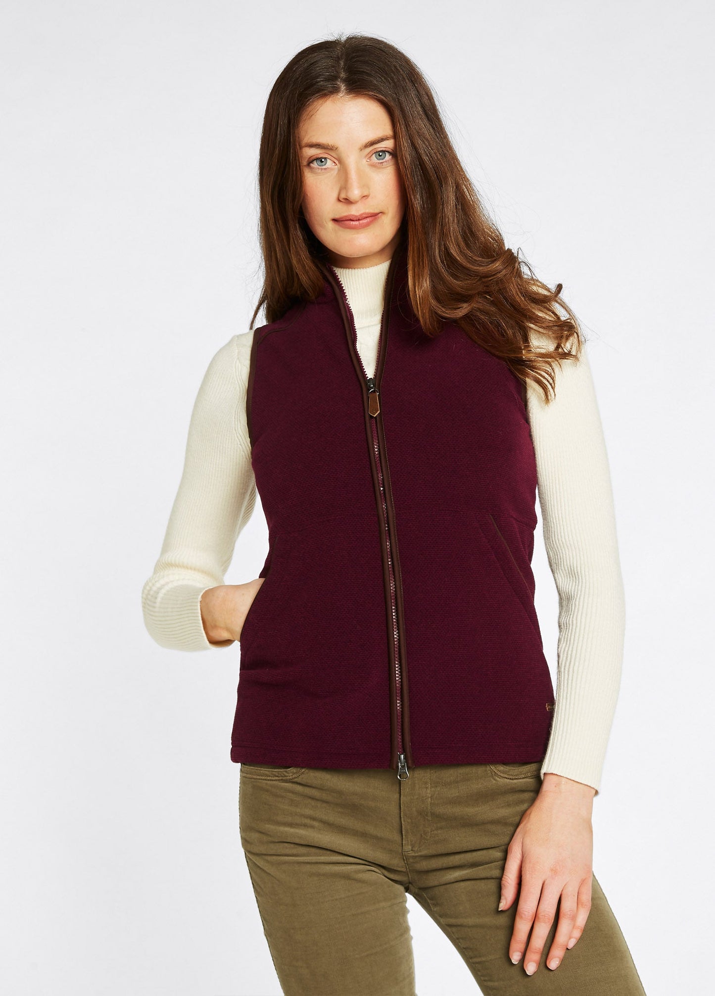 Dubarry Carbury Womens Fleece Gilet - Ox Blood