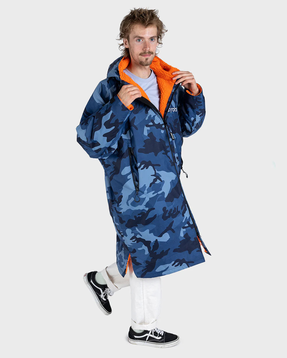 dryrobe Advance Long Sleeve - Blue Camo/Orange