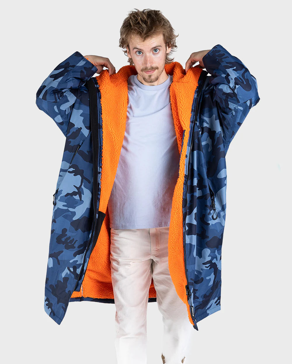 dryrobe Advance Long Sleeve - Blue Camo/Orange