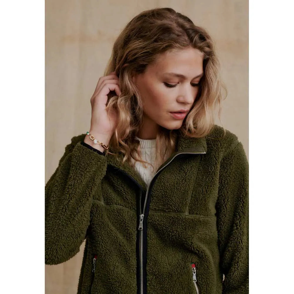 Red Green Sansa Teddy Fleece - Olive Green